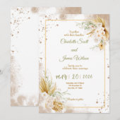 Luxury Gold Wedding Invitation Einladung (Vorne/Hinten)