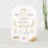 Luxury Gold Wedding Invitation Elegant Romantic  Karte (Rückseite)