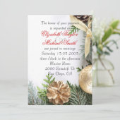 Luxury Gold Weihnachts Winter Hochzeit Einladung (Stehend Vorderseite)