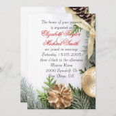 Luxury Gold Weihnachts Winter Hochzeit Einladung (Vorne/Hinten)