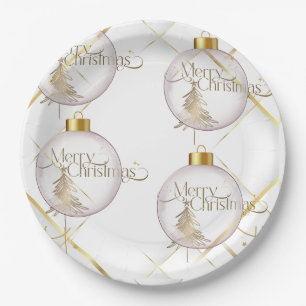 Luxury Gold Weihnachtspapierplatte Pappteller