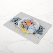 Luxury Gold Welcome Baby Boy Geburtserklärung Folieneinladung (Gedreht)