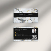 Luxury Gold White Gray QR Code Notary Foto