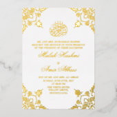 Luxury Gold White Islamic Wedding Folieneinladung (Vorderseite)