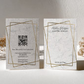 Luxury Gold White Marble QR code Earring Display Visitenkarte