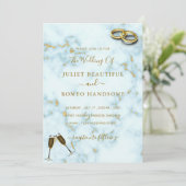 Luxury Gold White Marble Rings Hochzeitsfeiern Ein (Stehend Vorderseite)