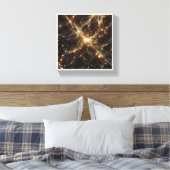 Luxury Golden Cosmic Network - Abstract Galaxy Neu Leinwanddruck (Insitu (Schlafzimmer))