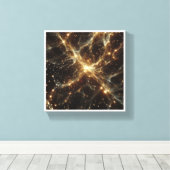 Luxury Golden Cosmic Network - Abstract Galaxy Neu Leinwanddruck (Insitu (Holzboden))