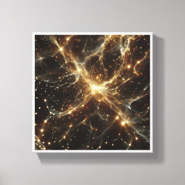 Luxury Golden Cosmic Network - Abstract Galaxy Neu Leinwanddruck