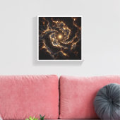 Luxury Golden Cosmic Vortex - Abstract Deep Space Leinwanddruck (Insitu (Wohnzimmer))