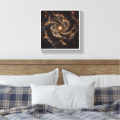 Luxury Golden Cosmic Vortex - Abstract Deep Space Leinwanddruck (Insitu (Schlafzimmer))