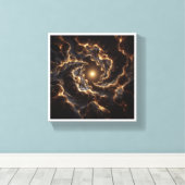 Luxury Golden Cosmic Vortex - Abstract Deep Space Leinwanddruck (Insitu (Holzboden))