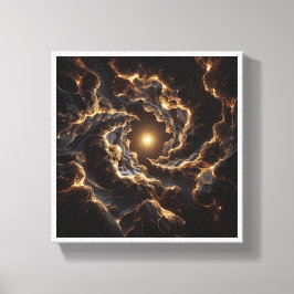 Luxury Golden Cosmic Vortex - Abstract Deep Space Leinwanddruck