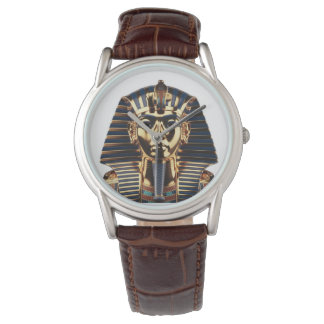 Luxury Golden Egyptian Mask Artwork Armbanduhr