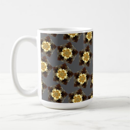 Luxury Golden Floral Mandala Ornamental Design Kaffeetasse (Links)