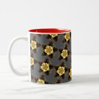 Luxury Golden Floral Mandala Ornamental Design Zweifarbige Tasse