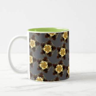 Luxury Golden Floral Mandala Ornamental Design Zweifarbige Tasse