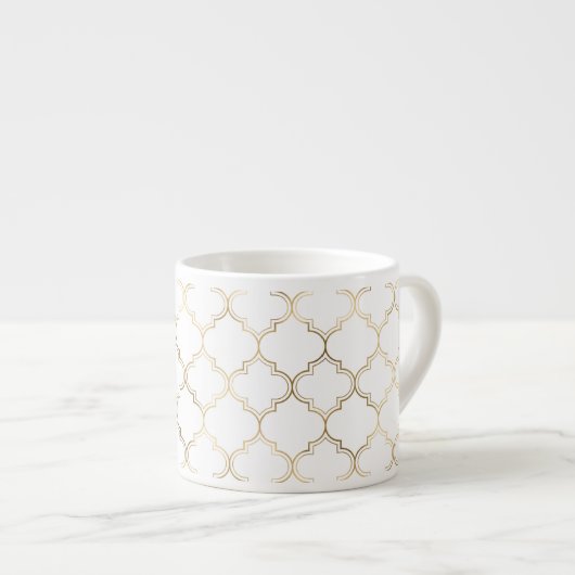 Luxury Golden Islamic Geometric Pattern Motifs Espressotasse (Vorderseite Rechts)