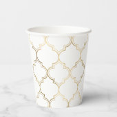 Luxury Golden Islamic Geometric Pattern Motifs Pappbecher (Rückseite)