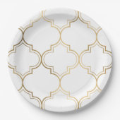 Luxury Golden Islamic Geometric Pattern Motifs Pappteller (Vorderseite)