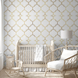 Luxury Golden Islamic Geometric Pattern Motifs Tapete