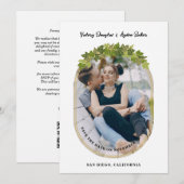 Luxury Golden Ivi Leaves Oval Frame Chic Photo Save The Date (Vorne/Hinten)