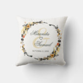 Luxury Golden Noir Wedding Monogram Kissen Kissen (Rückseite)