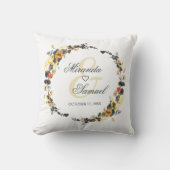 Luxury Golden Noir Wedding Monogram Kissen Kissen (Vorderseite)