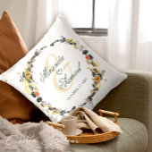 Luxury Golden Noir Wedding Monogram Kissen Kissen