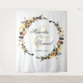 Luxury Golden Noir Wedding Monogram Wandteppich (Vorderseite)