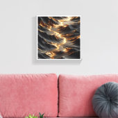 Luxury Golden River Abstract - Modern Dark Mountai Leinwanddruck (Insitu (Wohnzimmer))