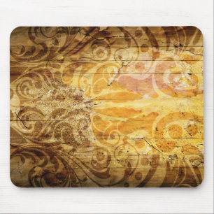 LUXURY GOLDEN SCROLL PATTER VINTAGE WIRBEL DIGITA MOUSEPAD