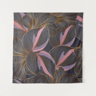 Luxury golden seamless floral background with trop wandteppich