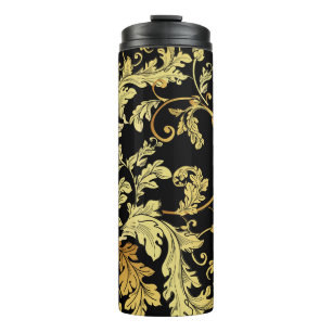 Luxury golden seamless pattern. Floral backgroundp Thermosbecher
