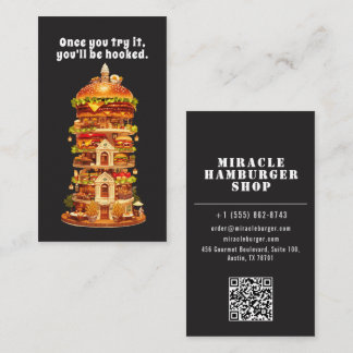 Luxury Gourmet Burger Shop Black Business Card Visitenkarte