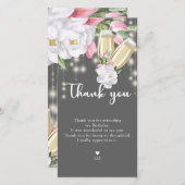 Luxury Gray Floral 30. Geburtstag Dankeskarte (Vorne/Hinten)