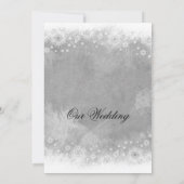 Luxury Gray Frosty Snowflake Winter Wedite Einladu Einladung (Rückseite)