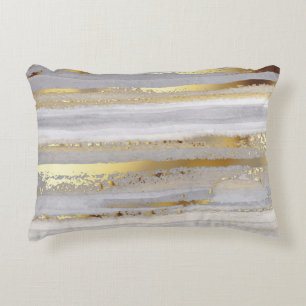 Luxury Gray Gold Aquarell Textur Dekokissen