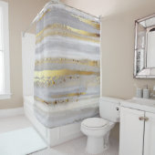 Luxury Gray Gold Aquarell Textur Duschvorhang (Beispiel)