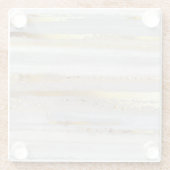 Luxury Gray Gold Aquarell Textur Glasuntersetzer (Rückseite)