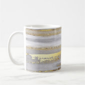 Luxury Gray Gold Aquarell Textur Kaffeetasse (Links)