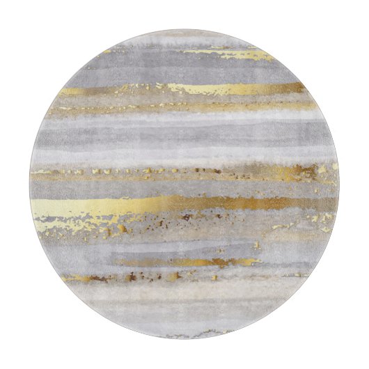 Luxury Gray Gold Aquarell Textur Schneidebrett (Vorderseite)