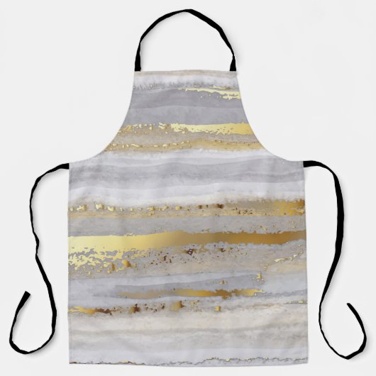 Luxury Gray Gold Aquarell Textur Schürze (Vorderseite)