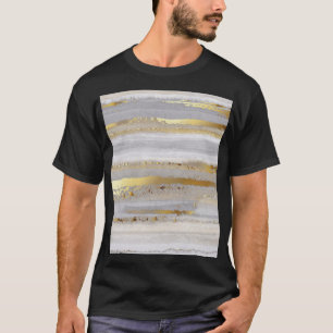 Luxury Gray Gold Aquarell Textur T-Shirt