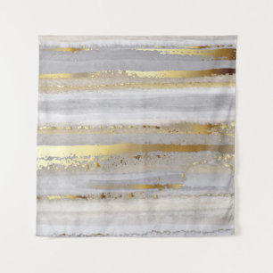 Luxury Gray Gold Aquarell Textur Wandteppich