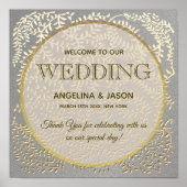 Luxury Gray Wedding Poster (Vorne)