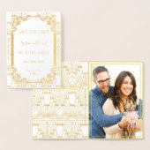 Luxury Great Gatsby Art Deco Wedding Save the Date Folienkarte (Anzeige)