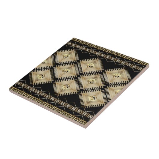 Luxury Greek Geometric Gold Pattern Fliese (Seite)