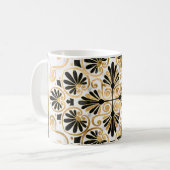 Luxury Greek Ornament Black and White Marble Kaffeetasse (Vorderseite Links)