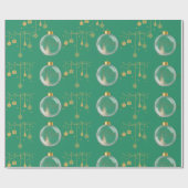 Luxury Green and Gold Bauble Christmas Geschenkpapier (Flach)